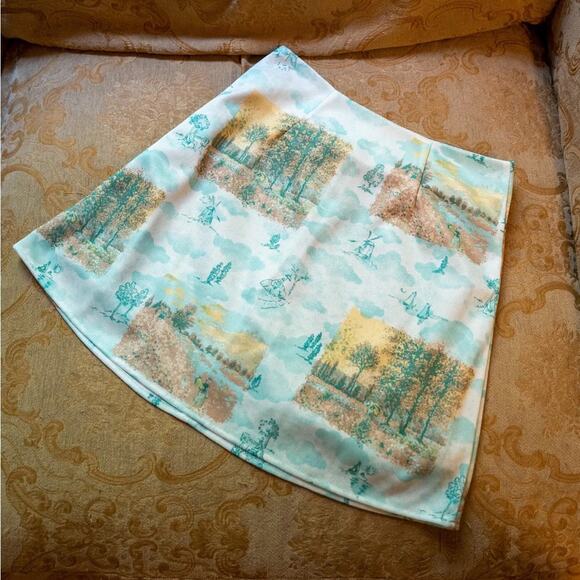 Girl Of The Earth Vintage Mint Trees Chelsea High-Waist Mini Skirt Size L - Picture 5 of 10